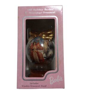 1997 Holiday Barbie Decoupage Christmas Ornament Holiday